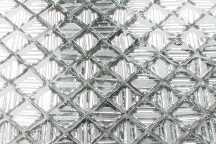 Glasmosaik auf Netz für Bad und Küche 30cm x 30cm  - Silver Labirynth