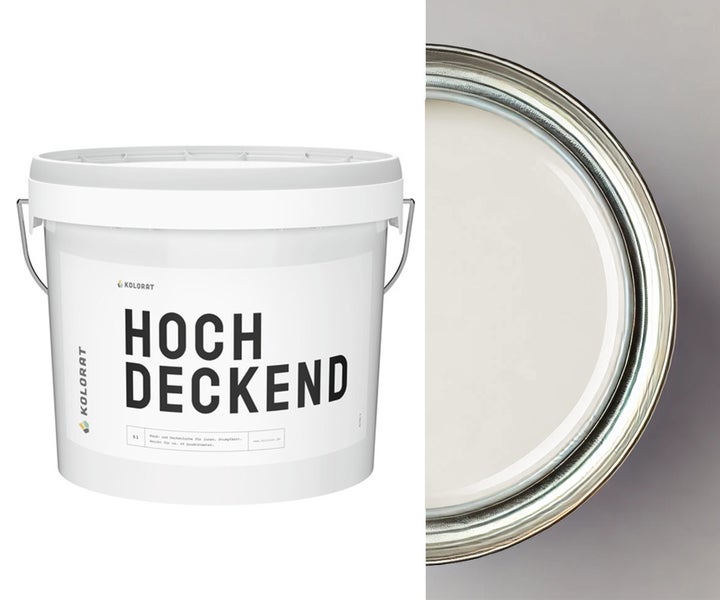 Kolorat matte Wandfarbe Hochdeckend – Reinweiß – 2.5L  Matte Wand- & Deckenfarbe, höchste Deckkraft, geruchsarm, atmungsaktiv, leichte Verarbeitung. Hochwertige Innenfarbe für alle Räume.