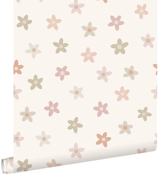 Tapete mit Blumenmuster in kindgerechtem Design