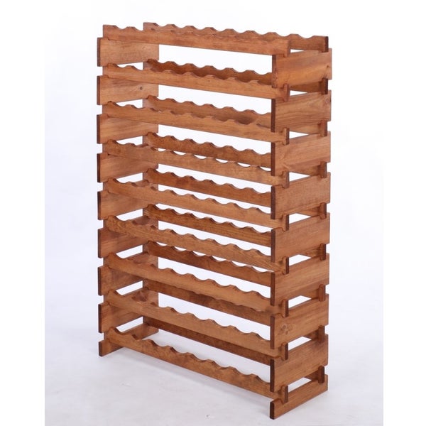 Weinregal VINOTECA FLEX PRO HxBxT 121x84x28cm 72 Flaschen auf 9 Ebenen Massives Kiefernholz Braun geölt
