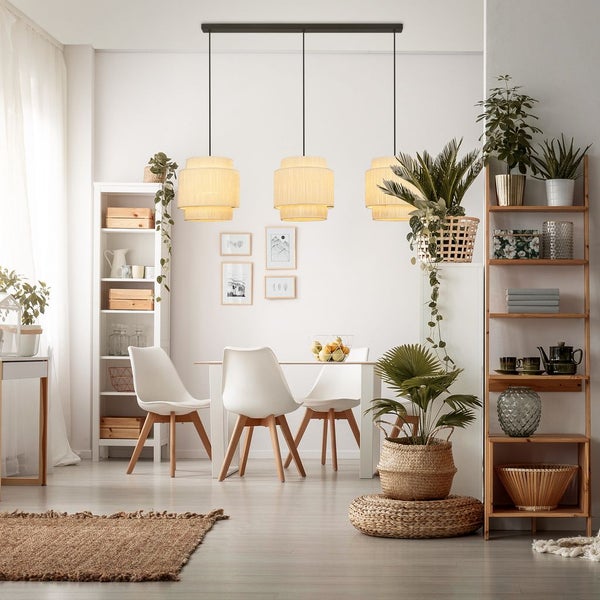 FULFILMENT ONLY pendant light, black / nature, 3xE27/max. 10W excl