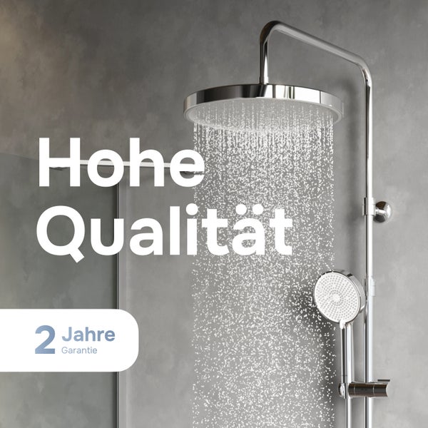 Duschsystem mit Kopfbrause und Handbrause in Betrieb mit zwei Jahren Garantie