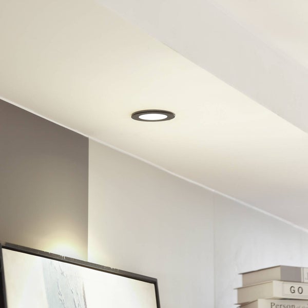 Arcchio LED Einbaustrahler Aryx (Modern) in Schwarz aus Aluminium (1 flammig, ) - HV-Einbaustrahler Einbauleuchte Wohnzimmerleuchte
