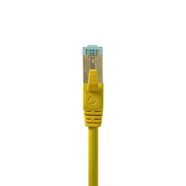 ProfiPatch Netzwerkkabel Cat8 S/FTP RJ45 LAN Kabel LSZH Premium Ethernet Patchkabel 40GB 2000MHz gelb 0,5m Switch Router Gaming Patchpanel