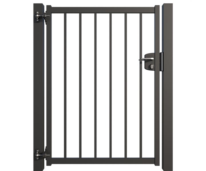 Gartentür aus Metall mit Schloss