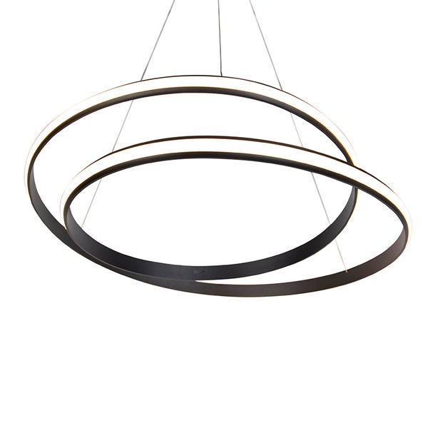 Kreisförmige LED-Hängeleuchte mit zwei ineinandergreifenden Ringen
