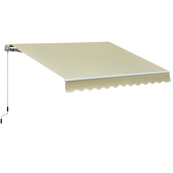 Outsunny Markise, Gelenkarmmarkise,  3,5 x 2,5 m,  Alu Polyester, Beige Crème