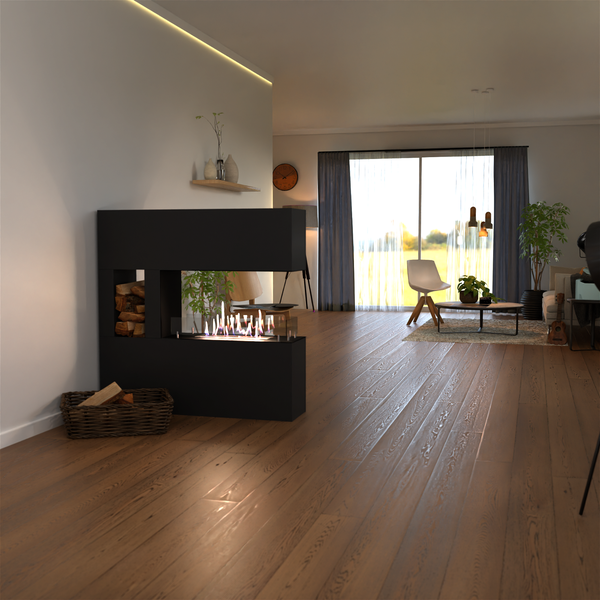 GLOW FIRE Ethanol Kamin 'Vestland' | Ethanolofen in schwarz mit 3 Std. Brenndauer und 3 KW Heizleistung | BxHxT: 120x120x30 cm