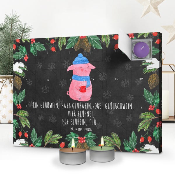 Mr. & Mrs. Panda Duftkerzen Adventskalender Schweinchen Glühwein - Schwarz
