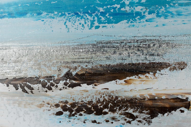 Handgemaltes Gemälde Acrylfarbe 140x70cm Silber