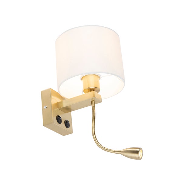 Wandleuchte mit Lampenschirm und flexiblem Lesearm