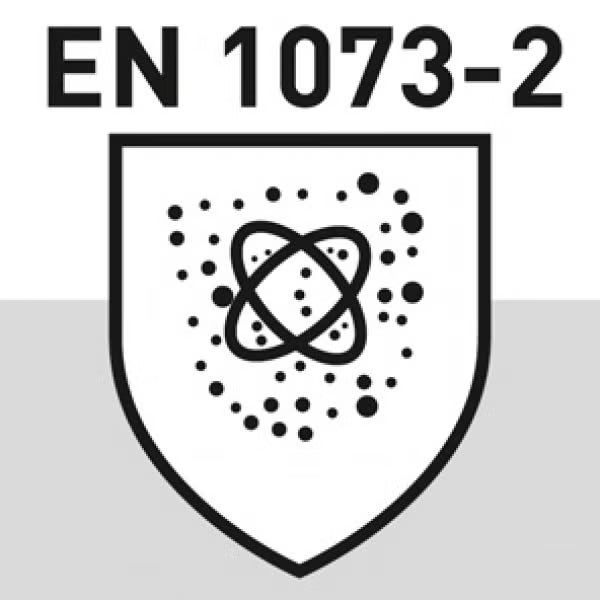 Schutz gegen radioaktive Kontamination durch feste Partikel gemäß europäischer Norm 1073-2.