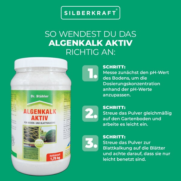 Algenkalk Aktiv – Mikrofeines Pulver zur Bodenverbesserung & Blattkalkung – Für Garten, Beete & Kompost – Reich an Calciumcarbonat & Spurenelementen