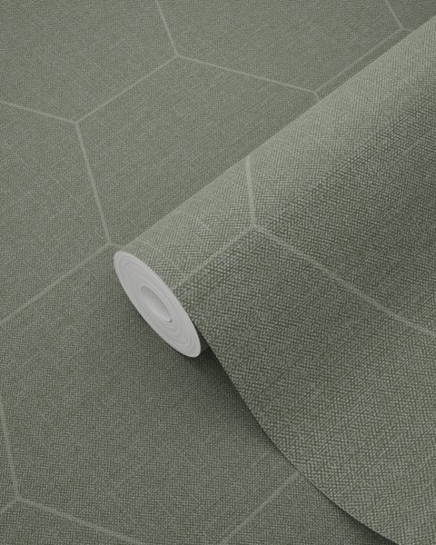 Eine Rolle Tapete mit geometrischem Muster.