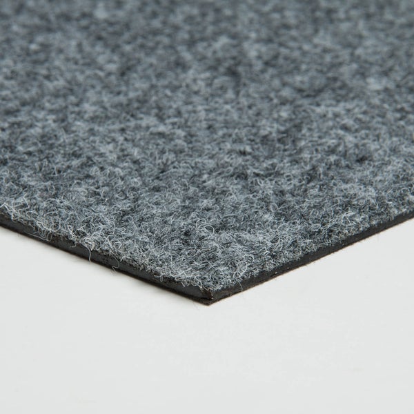Schatex Teppichfliesen grau für Büro Selbstliegende Teppich Fliesen hellgrau in 50x50 cm Nadelfilz Teppichbodenfliesen ideal als Messeteppich