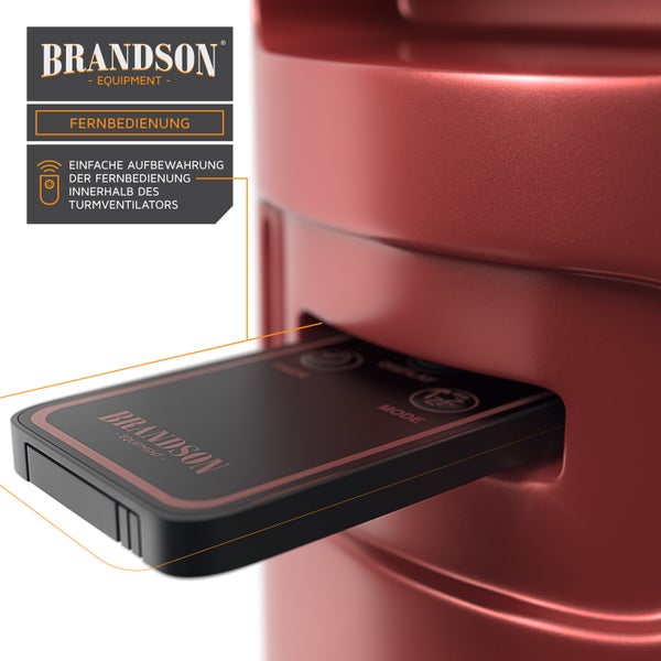 Brandson Turmventilator, 60 Grad oszillierend, Standventilator inkl. Fernbedienung, mobiler Lüfter, Säulenventilator, 96 cm