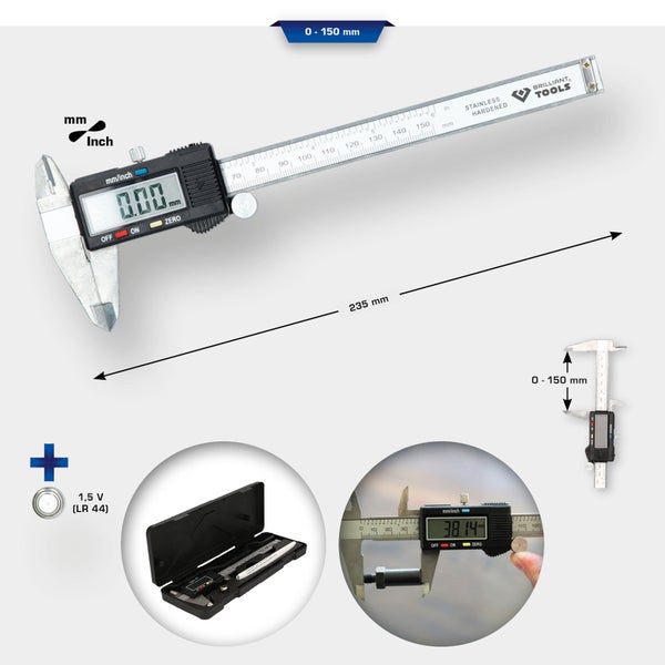 BRILLIANT TOOLS Digitaler Messschieber - BT114900