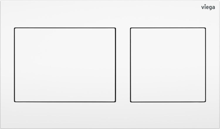 Viega Betätigungsplatte für die Toilettenspülung mit Zwei-Mengen-Spültechnik aus Kunststoff in Weiß.