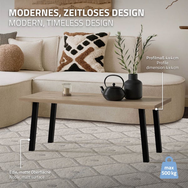 ML-Design 4er Set Tischbeine schräg H:42 cm, Schwarz glänzend, aus pulverbeschichtetem Stahl, eckig, Profil 4x4 cm, I-Form, Möbelfüße Metall 96° Neigung, Tischfüße Möbelbeine für Couchtisch, Sitzbank