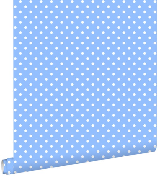 ESTAhome Tapete Punkte Hellblau - 53 cm x 10.05 m - 138103