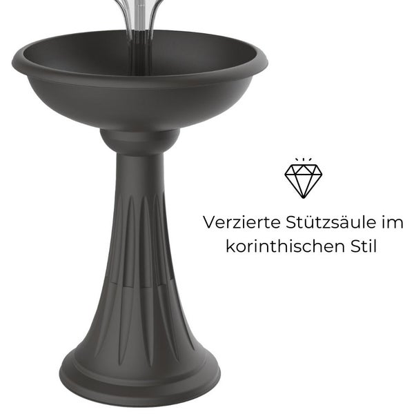 Blumenständer mit 3 Schalen Blumensäule Pflanzensäule Pflanzentreppe Pflanzschale Kräutertopf Pflanzenschalen Grau
