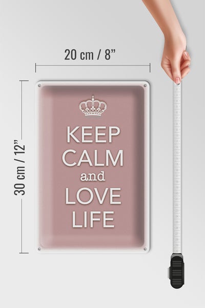 Blechschild Spruch 20x30cm Keep Calm and love life