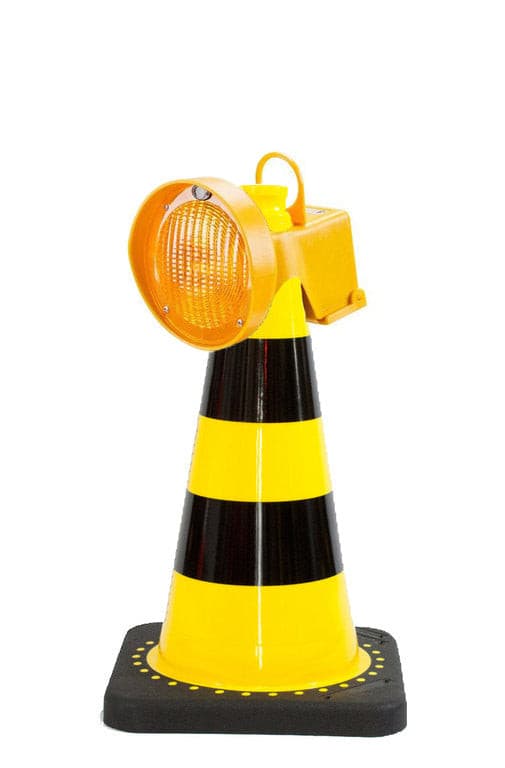 Leitkegel Blinkleuchte Cony + UvV Flex Leitkegel 50 cm gelb, schwarz / Einzel Set