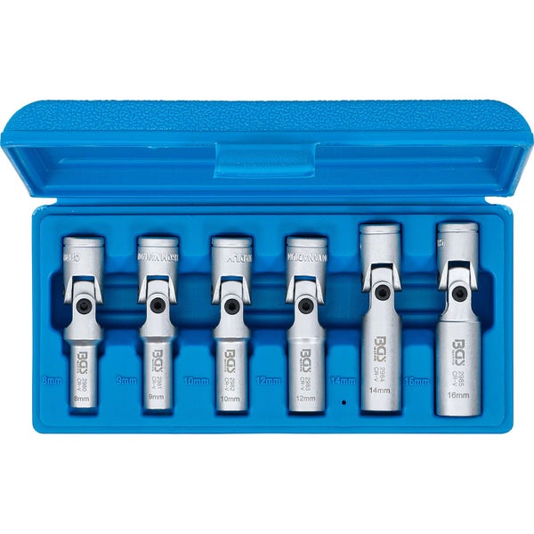 BGS Universal Glühkerzen-Gelenkschlüssel-Satz Sechskant Antrieb Innenvierkant 10 mm (3/8) SW 8 - 16 mm 6tlg. - 2990