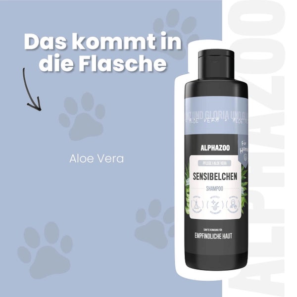 AlphaZoo Sensibelchen Shampoo für Hunde mit Aloe Vera