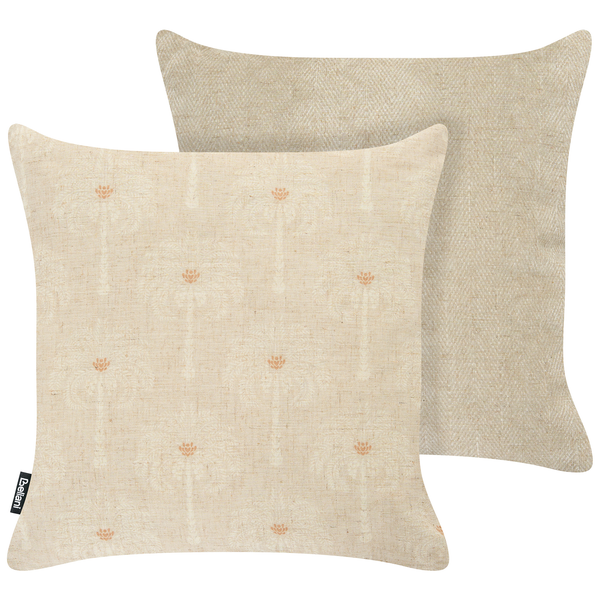 Quadratisches Zierkissen mit Blumenmuster aus Textil mit Belliani Logo