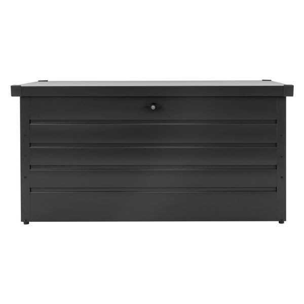 ML-Design Metall Auflagenbox 350 Liter, 120x56,5x63 cm, Anthrazit, wasserdicht, abschließbar inkl. 2 Schlüssel, Gasdruckfeder, Outdoor Kissenbox Garten Aufbewahrungsbox Gartentruhe Gartenbox Gerätebox