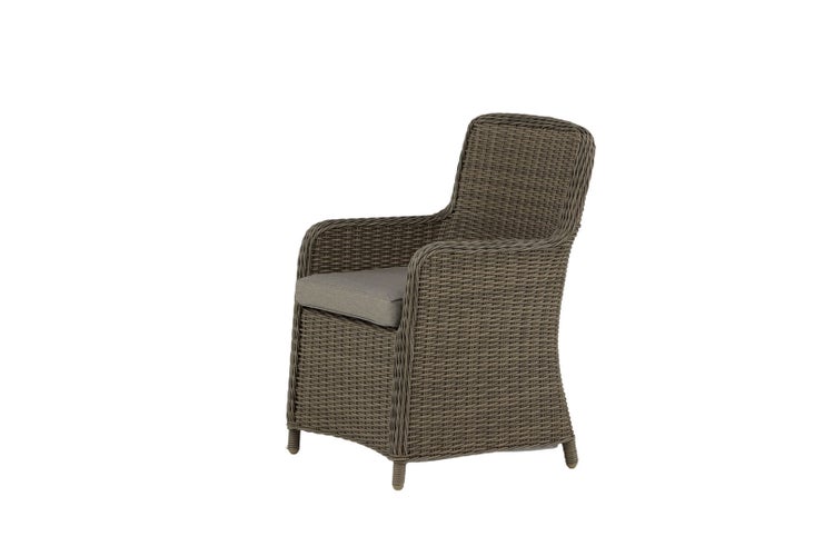 Wembley Gartenstuhl mit Armlehnen inkl. Kissen Naturbeige. 2er Set