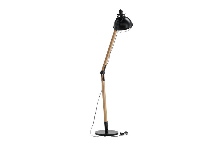 Kick Beleuchtung Stehlampe 30x30x190cm Stahl schwarz, Holz. 30 X 30 X 190 cm
