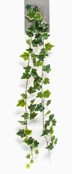 Künstliche Efeuranke mit grün-weißen Blättern aus Kunststoff.