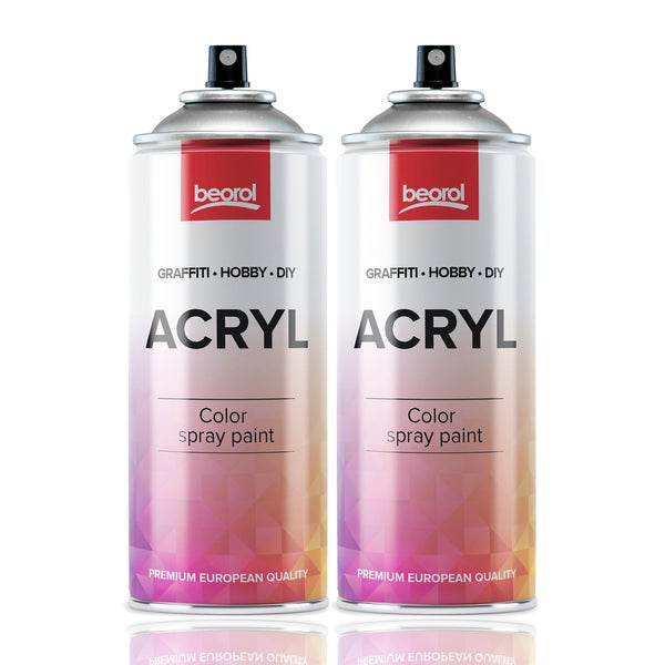 Zwei Dosen Acryl Farbspray für Graffiti, Hobby und Heimwerken