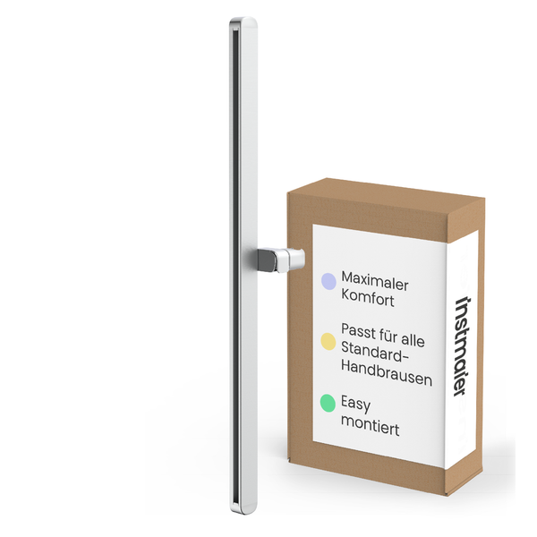Instmaier Brausestange aus verchromtem Metall mit Verpackung, passend für alle Standard-Handbrausen, einfache Montage.