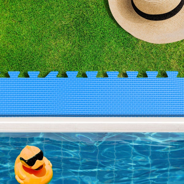 eyepower 8 Große Matten: 1,9m² Poolunterlage 50x50 Antirutschmatte Boden Poolmatte - Pool Unterlage Outdoor Matte Poolunterlage Matten - Platten für Pool Schutzmatte unter Pool Bodenmatte Pool Outdoor