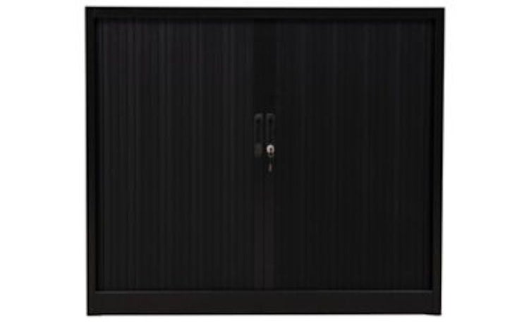 PROREGAL Rollladenschrank Weasel 2 Ordernhöhen HxBxT 105 x 120 x 46 cm Schwarz