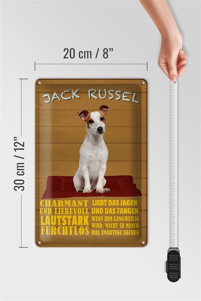 Blechschild Spruch 20x30cm Jack Russel Hund charmant