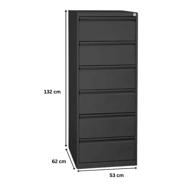 PROREGAL Karteischrank Mare 6 Schubladen HxBxT 132 x 53 x 62 cm Anthrazit
