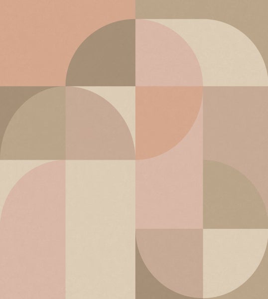 ESTAhome Fototapete Kreise im Bauhaus-Stil Rosa und Beige - 250 x 279 cm - 159366