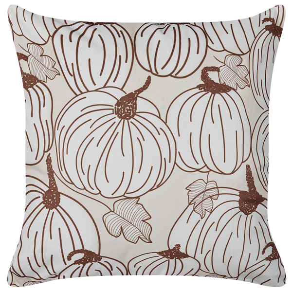 Dekokissen GOURD Samtstoff 45 x 45 cm Beige Pflanzenmuster