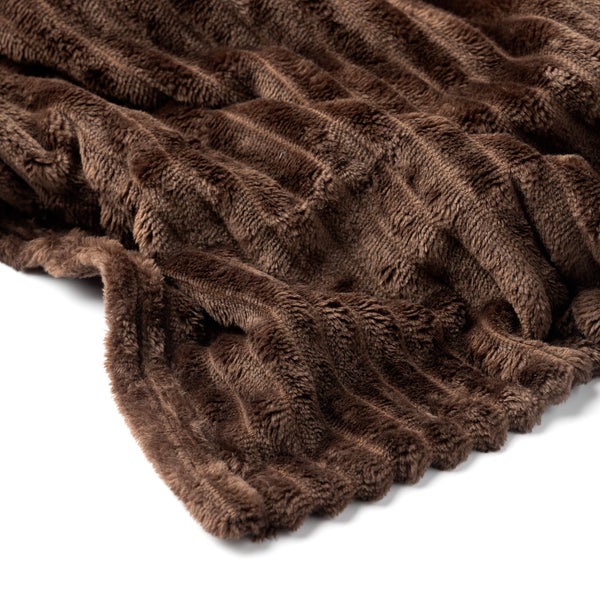 MARTHY - Plaid 140x180 cm - Chocolate Martini - Braun