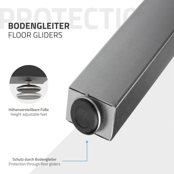 ECD Germany 2x Tischbeine X-Design X-Form, 60 x 72 cm, Grau, pulverbeschichtete Stahl, Industriedesign, Metall Tischkufen Tischuntergestell Tischgestell Möbelfüße, für Esstisch Schreibtisch