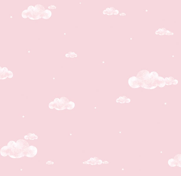 Sanders und Sanders Tapete kleine Wolken Rosa und Weiß - 53 cm x 10 m - 640460