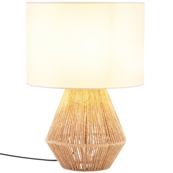 tectake Lignea Lux Tischleuchte Lignea Lux aus Jute im Boho-Stil, 60W 32 x 45 cm natur