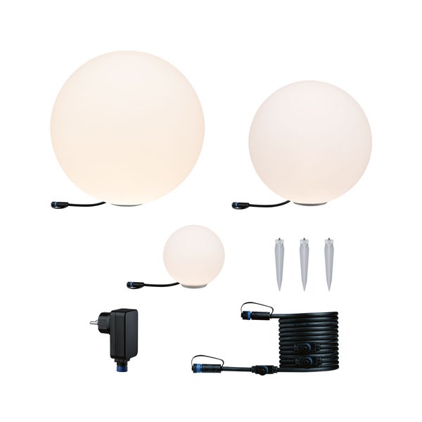 Set Plug & Shine LED Lichtobjekt Globe Plug & Shine Lichtobjekte Set IP44 3000K 6,5W 21VA Weiß
