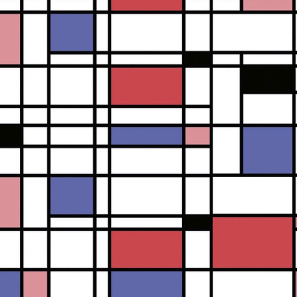 Mondrian-inspiriertes Design mit Rechtecken und Linien