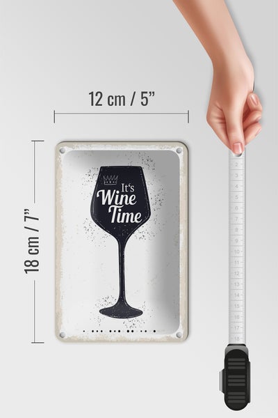 Blechschild Spruch Wein Alkohol It´s Wine Time 12x18cm Dekoration