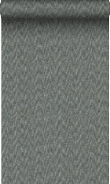 Origin Wallcoverings Tapete Fischgrätmuster Grüngrau - 53 cm x 10.05 m - 347660